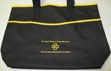 CWACM Tote Bag, black with yellow trim and CWACM logo on side