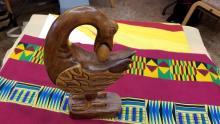sankofa bird wood carving
