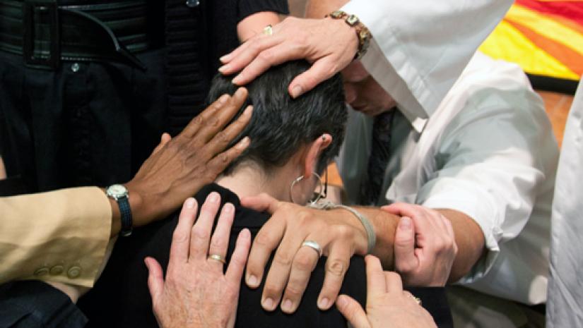 laying on of hands on ordinand